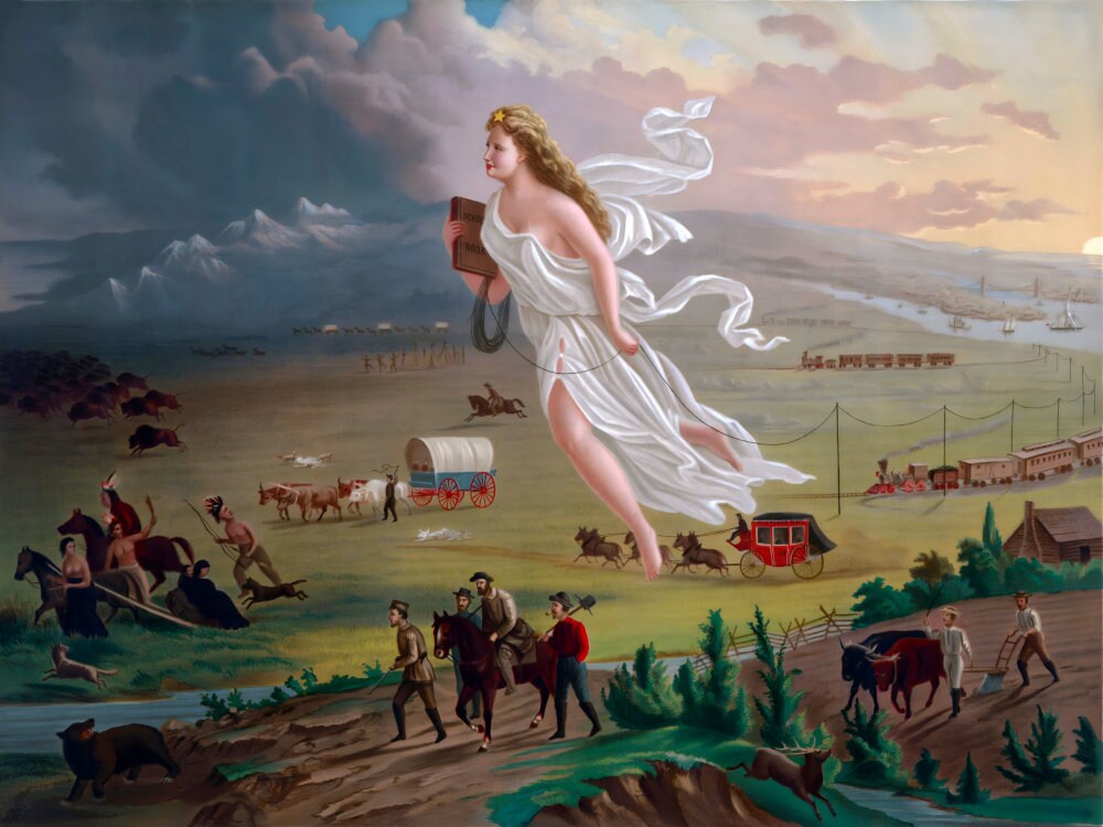 American Progress John Gast Manifest Destiny West Expansion Painting Art Print