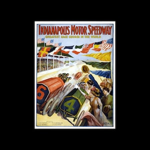 Indianapolis Motor Speedway Cars Car Racing 1909 Ad Poster Art Print
