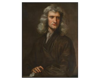 Retrato de Sir Isaac Newton por Godfrey Kneller 1689 Impresión de pintura artística