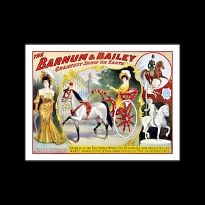 PT Barnum JA Bailey Helen Girard Pferde Zirkus Werbung Ad Poster Print