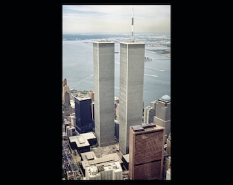 Luftaufnahme Original World Trade Center WTC Twin Towers Foto Poster Kunstdruck