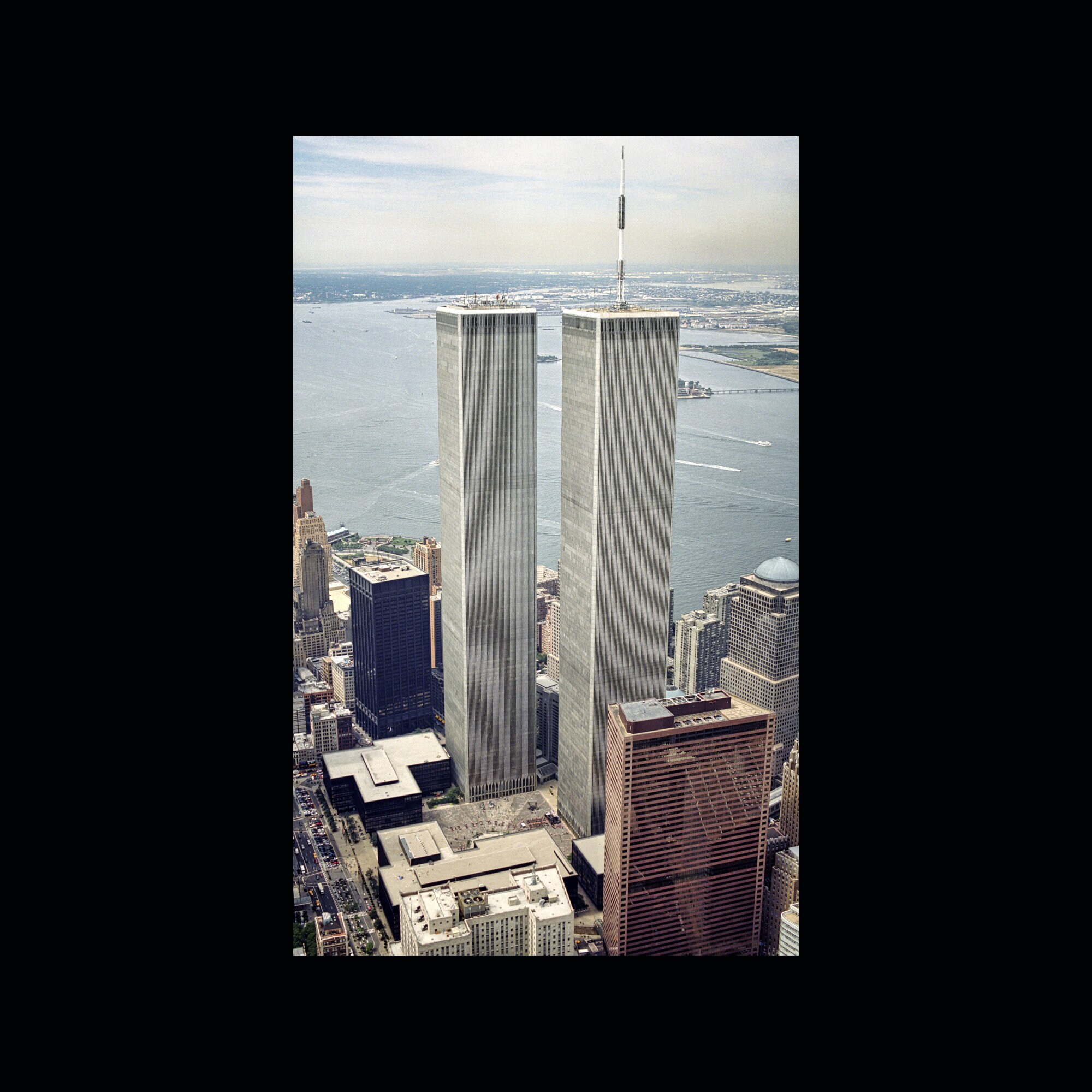 Aerial View Original World Trade Center WTC Twin Towers Photo