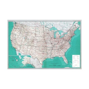 USA 1970 Road Landstraße Landkarte Poster Kunstdruck 24 x 36 in