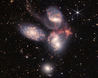 Stephan’s Quintet James Webb Space Telescope JWST Space Photo Poster Art Print