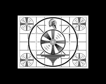 Indian Head Test Pattern Retro TV T.V. Television 1950s Remake Poster Art Print