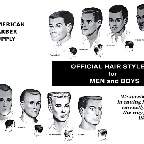 Official Hairstyles for Men and Boys Replica 18 X 24 1950s - Etsy Official Hairstyles for Men and Boys Replica 18 X 24 1950s - Etsy
