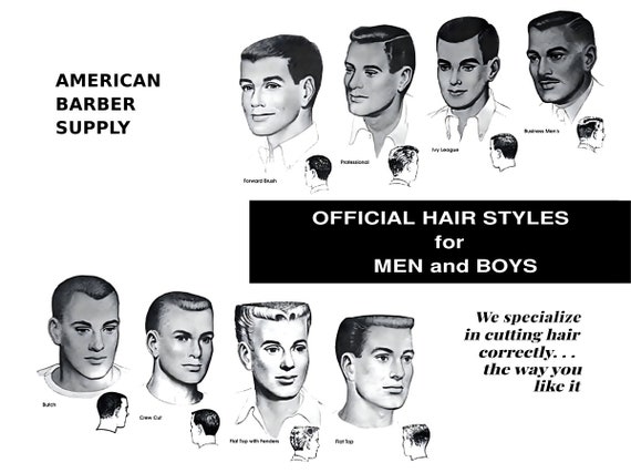 Official Hairstyles for Men and Boys Replica 18 X 24 1950s - Etsy Official Hairstyles for Men and Boys Replica 18 X 24 1950s - Etsy