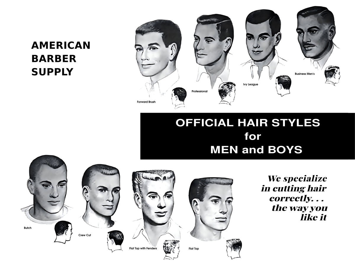 Official Hairstyles for Men and Boys Replica 18 X 24 1950s - Etsy Australia Official Hairstyles for Men and Boys Replica 18 X 24 1950s - Etsy Australia