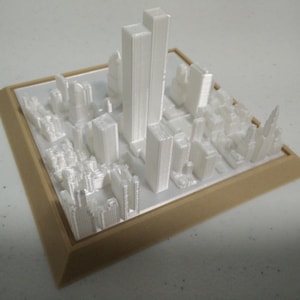 Maqueta arquitectónica original del WTC World Trade Center, centro del Bajo Manhattan, Nueva York, paisaje urbano, 6&quot; - Múltiples opciones