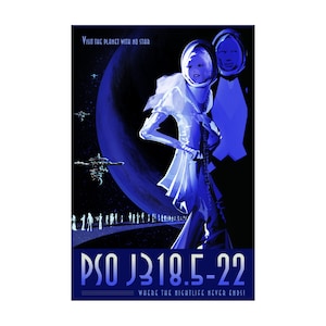 Visions of the Future - PSO J318.5-22 Nightlife - Retro Future Space Travel Tourism Exploration Poster