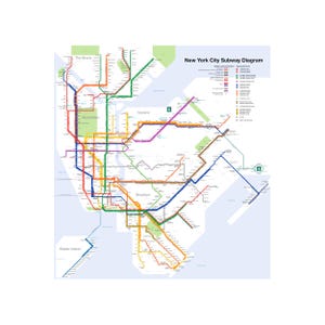 New York City NYC Subway Diagram Map U-Bahn-System Transit Zug Schiene Eisenbahn