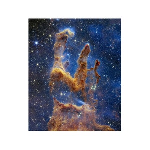 Pillars of Creation James Webb Space Telescope Straight Hubble Orientation Photo Poster Art Print