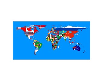 WORLD Wall Map USA Center Political Poster 36