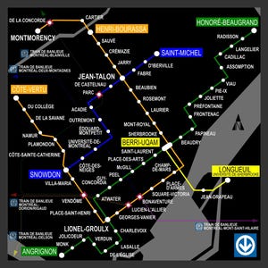 Metro Montréal, Canada Metrosysteem Metroschema Transitkaart Trein Spoorweg