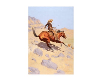 The Cowboy Painting Frederic Remington Bronco Riding Painting Poster Art Print