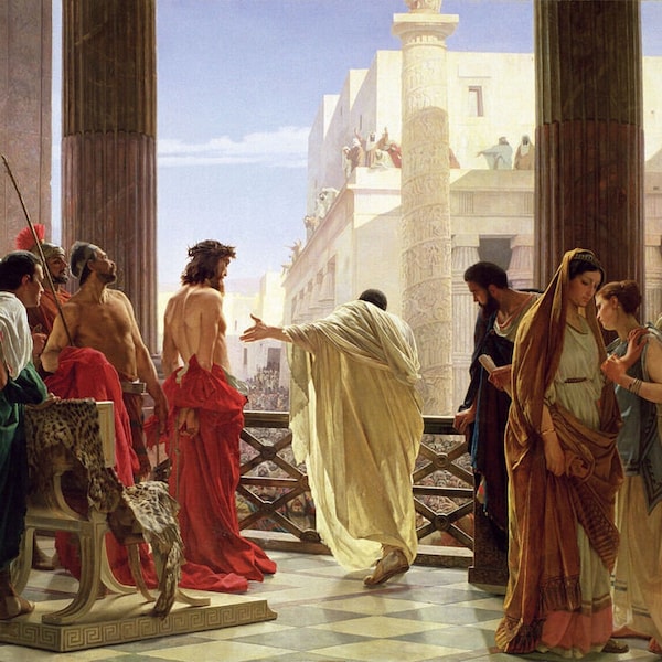 Ecce Homo Behold the Man Antonio Ciseri Jesus Christ Pilate Painting Art Print