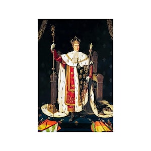 Portrait von König Charles X von Frankreich in Krönungsroben Gemälde Poster Kunstdruck
