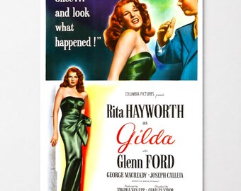 Gilda 1946 Rita Hayworth Glenn Ford Movie Poster Film Cinema Art Print Version A