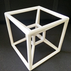 Tesseract Hypercube 3D Printed 4th Dimension Physics Geometry Sculpture Model - Pick Size and Color