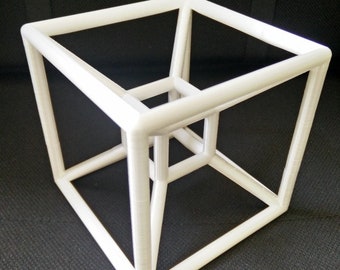 Tesseract Hypercube Modelo de escultura de geometría física de 4ª dimensión impreso en 3D - Elija tamaño y color
