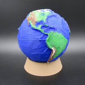 The World Earth Planet Globe 3D Printed Model Sculpture Hand Painted ...