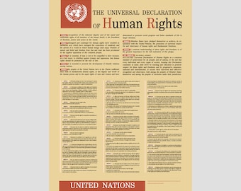 Universal Declaration of Human Rights UN Broadsheet Poster Art Print Remake