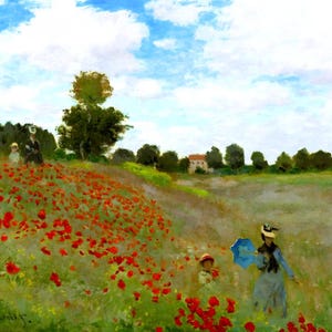 Poppy Field in a Hollow Near Giverny by Claude Monet