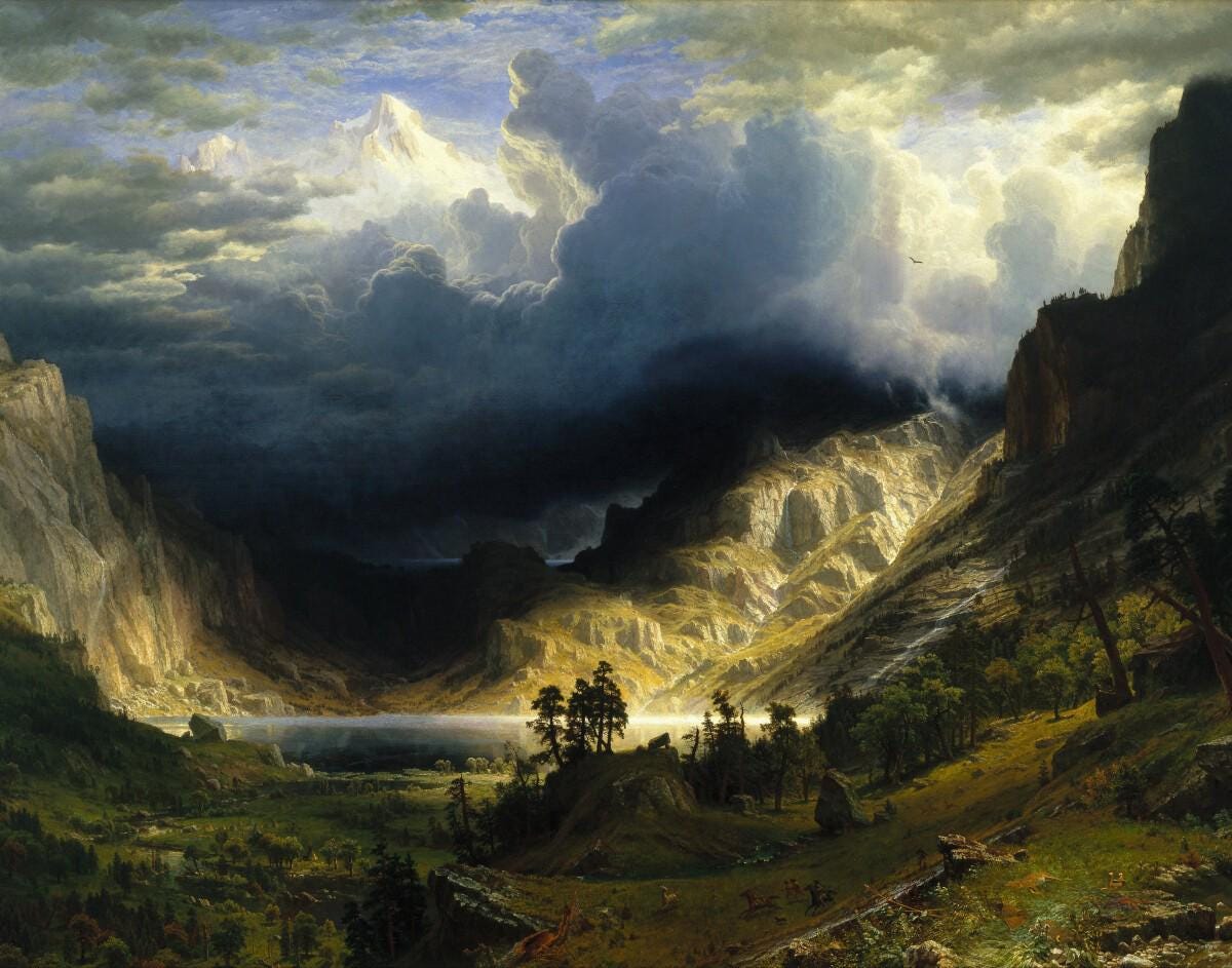 A Snowy Mountain Range Path of Souls Idaho Thomas Moran Painting