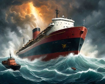 SS Edmund Fitzgerald Disaster History Historical Reconstruction Poster Print B