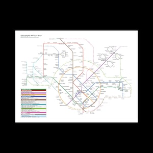 Singapore MRT LRT Mass Rapid Transit Light Rail Kaart Poster Art Print