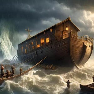 Noah’s Ark during the Flood Historical Reconstruction Poster Art Print 18 x 24 A