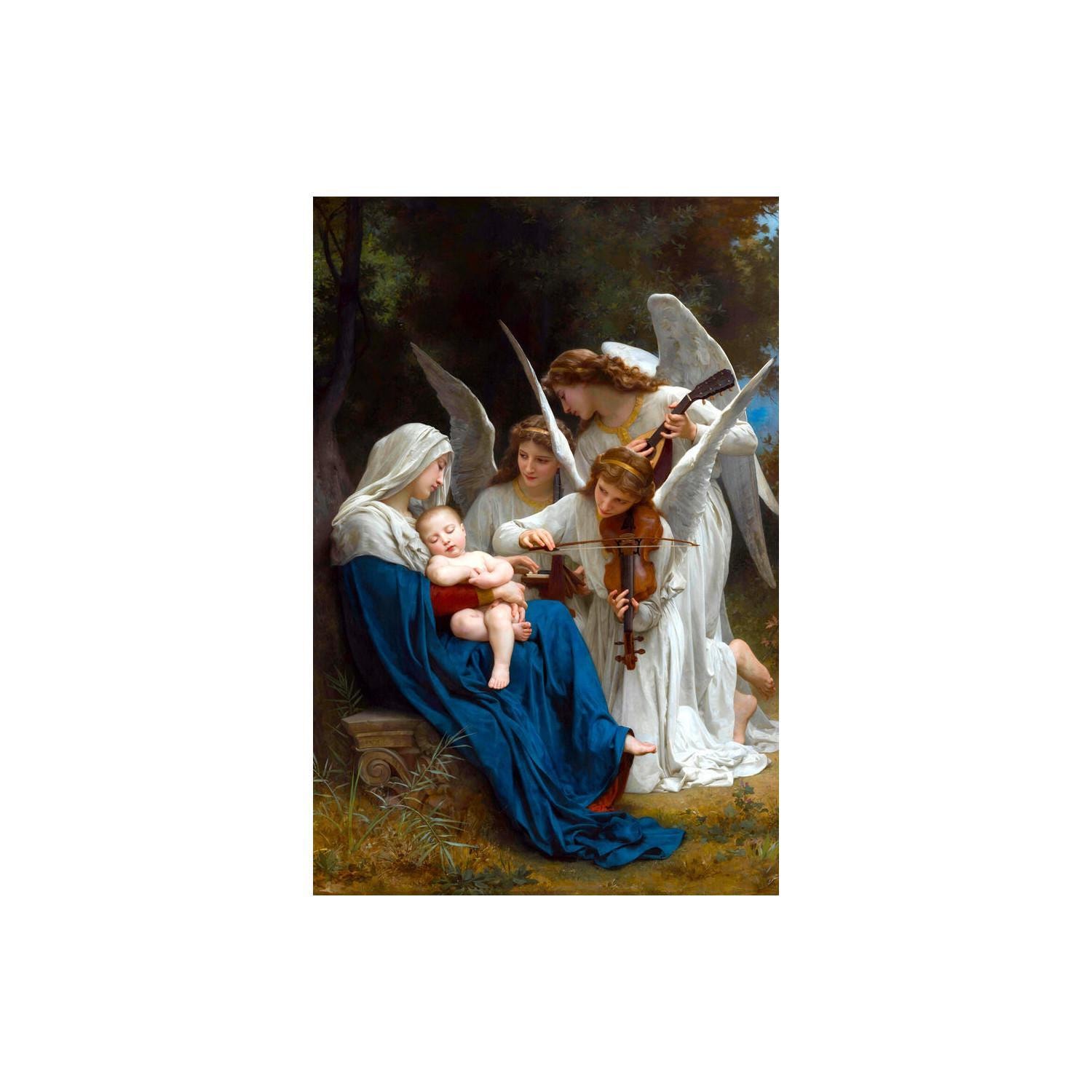 El canto de los ángeles, de William-Adolphe Bouguereau, póster