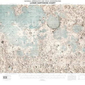 Poster photo de la carte lunaire côté terre, carte, impression d'art