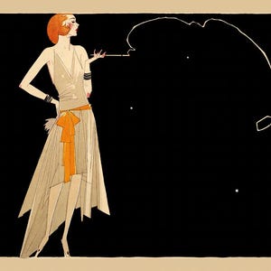 Where There's Smoke There's Fire Flapper Patterson 1920s Drawing Poster Print