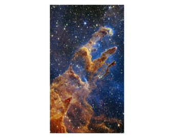 Skapelsens pelare James Webb rymdteleskop nebulosa stjärnor rymdfotoposter
