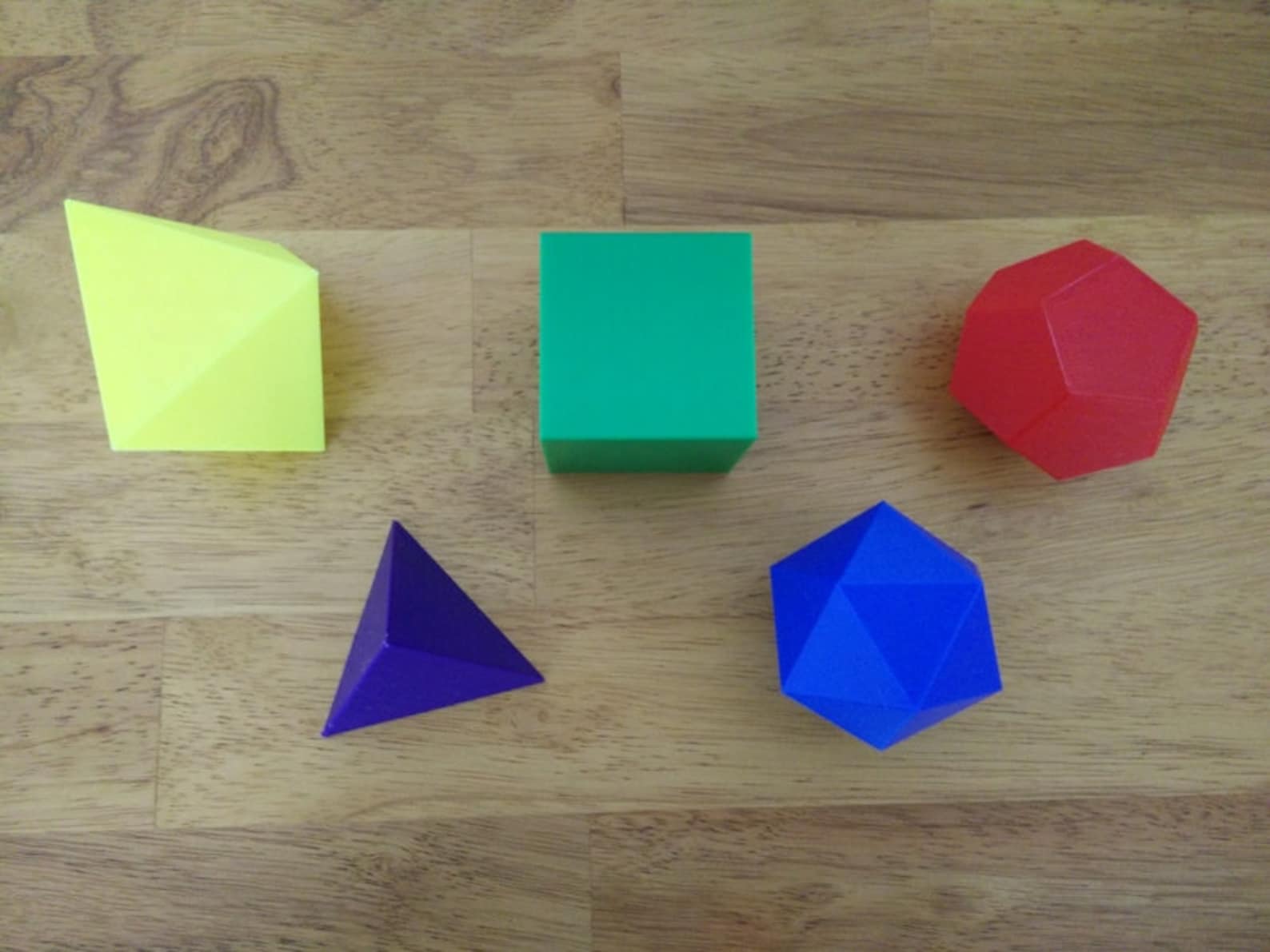 Five 5 Platonic Solids Model Set Geometry Math Models 3D Printed ...