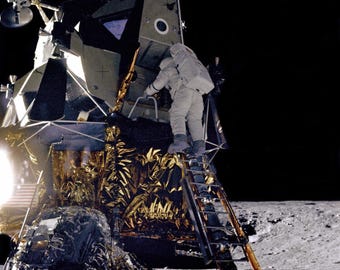Apollo 12 Alan Bean Lunar Module Intrepid Moon Photo Poster Art Print