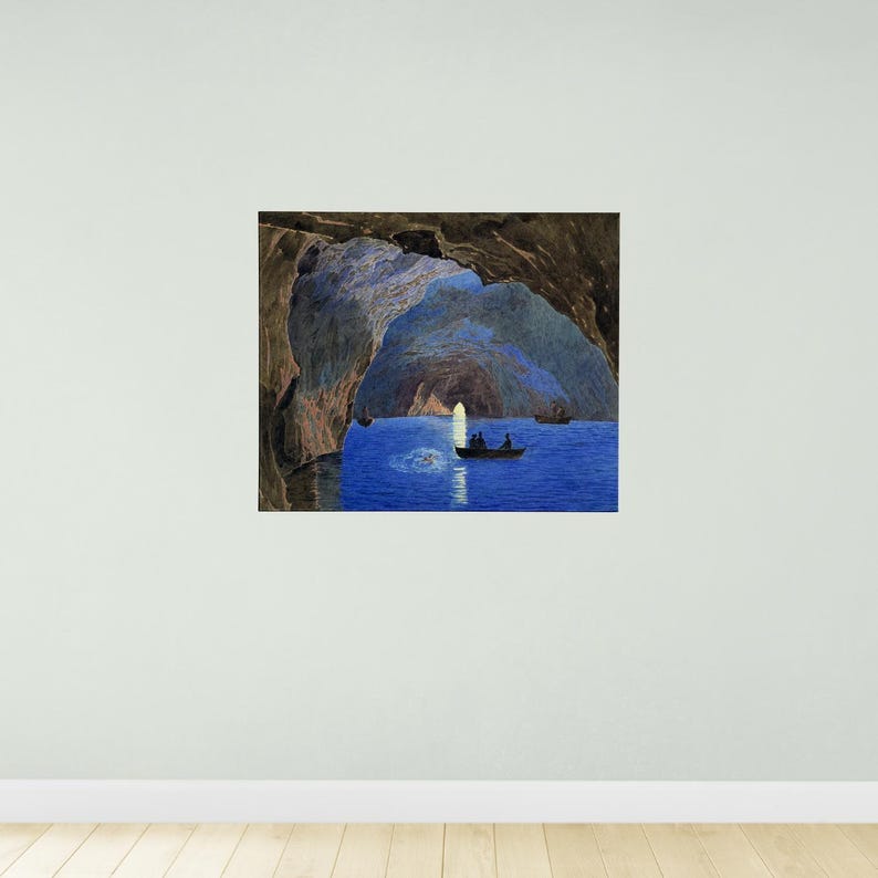 Jakob Alt the Blue Grotto on the Island of Capri 1835 Painting Poster ...
