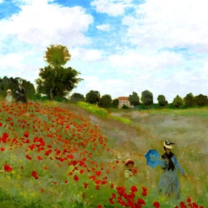 Claude Monet Poppy Field Poppies Flowers Painting Poster Art Print