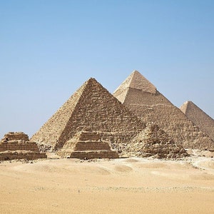Pyramids at Giza Great Pyramid Ancient Egypt Photo Poster Art Print