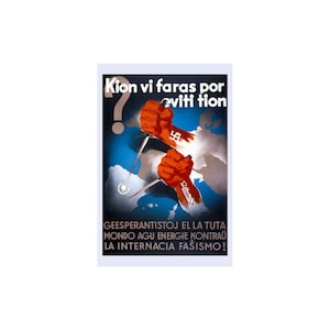 Kion Vi Faras Esperanto Spanska inbördeskriget Europa Antifascistisk affischkonsttryck