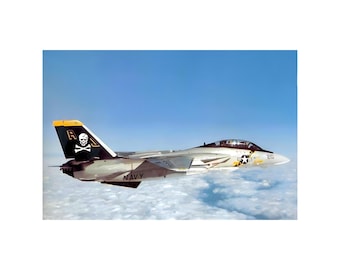 F-14A-95-GR Fighter Jet U.S. Navy Flying Clouds Sky Photo Poster Art Print