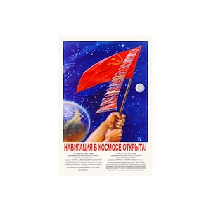 Sovjetunionen Sovjetunionens rymdprogram Jorden Jurij Gagarin Vostok 1 2 Poster Konsttryck