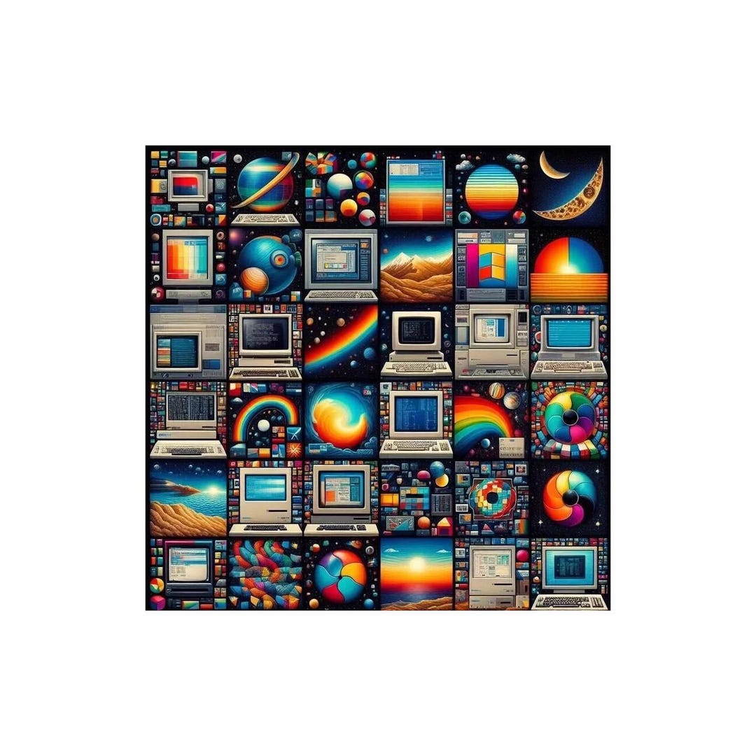 Surreal Retrocomputing Computer Collage Windows Maximalism Poster Art ...