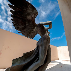 Nike Resurrected Intact Winged Victory of Samothrace Liminal Space Art Print