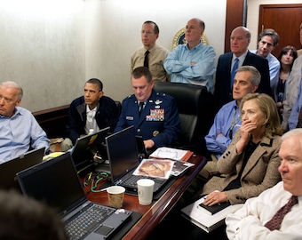 Obama Biden Clinton Situation Room Bin Laden Death Photo Poster Print