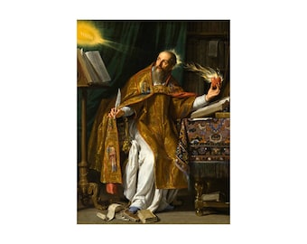 Saint Augustine av Philippe de Champaigne målningaffischkonsttryck
