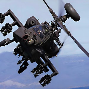 Apache Longbow Attack Helicopter Mountainous Terrain Photo Poster Art Print