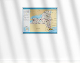 NEW YORK State Wall Map Large Print Poster - Etsy 日本