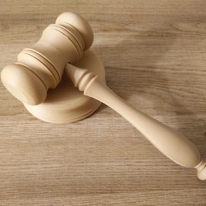 Gavel and Block Set 3D Printed Plastic Judge&#39;s Hammer Law Legal Ceremonial - Many Color Options